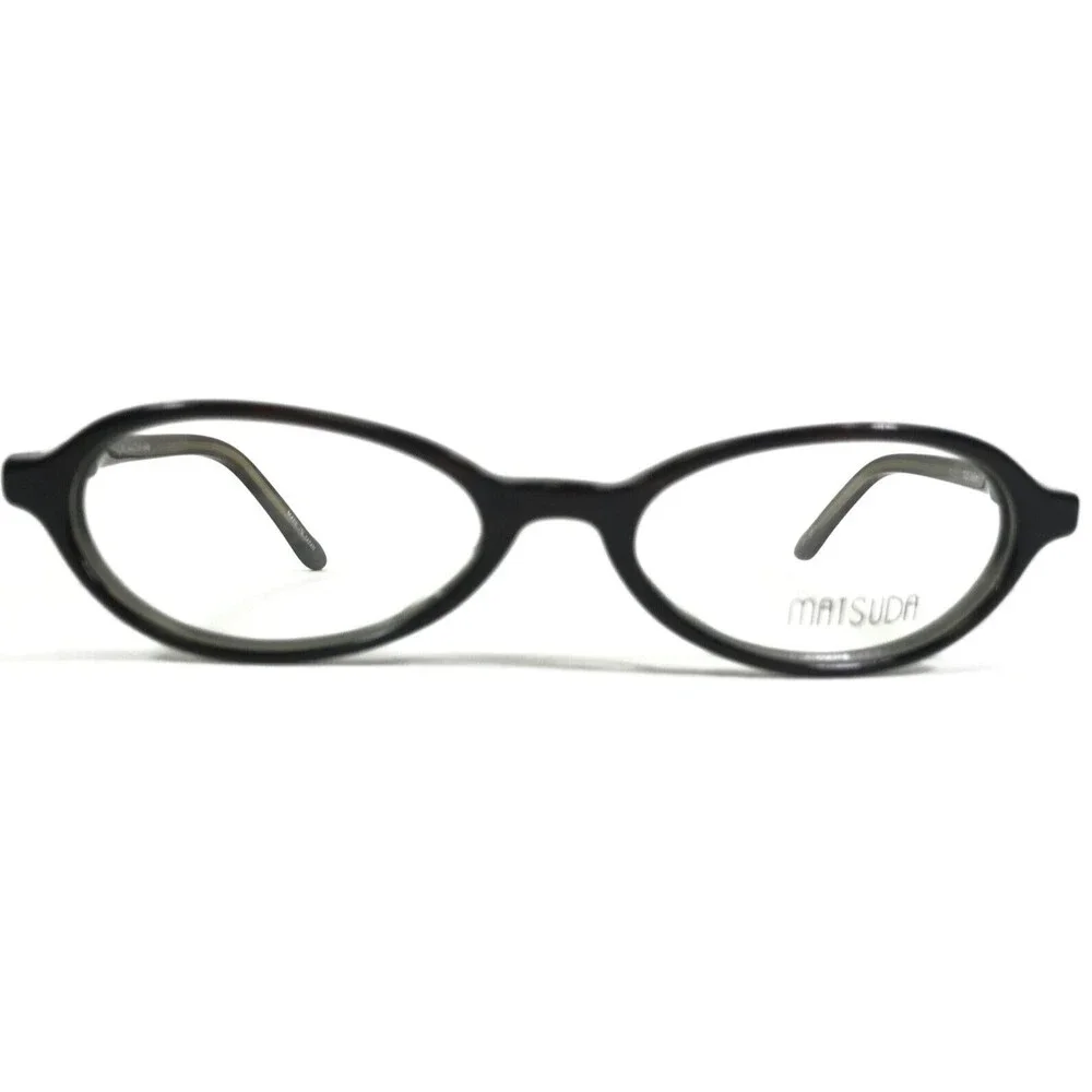 Matsuda Eyeglasses Frames 10321 BR/IG Brown Green Oval Horn Rim 48-16-138